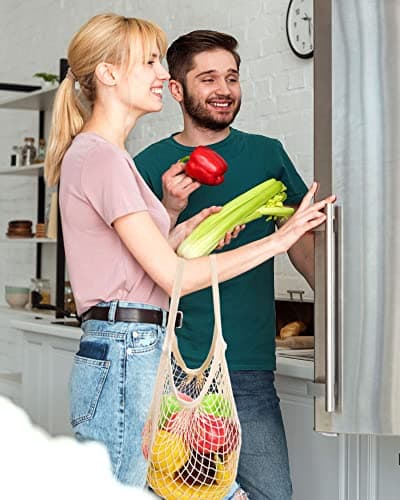 Woanger 24-Piece Reusable Cotton Mesh Produce Shopping Bag Organizer
