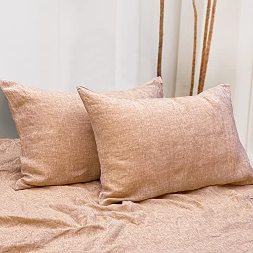 NTBAY 100% Linen Yarn Dyed Pillowcases, Breathable & Cooling, 20x26 Inches