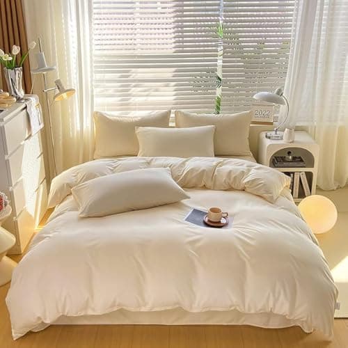 White Pure White Bedding Comforter Set Queen Size Ultra Soft Breathable Solid Blanket for Women Men Adults