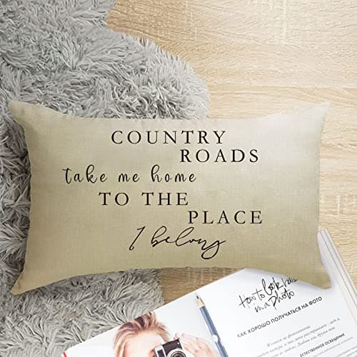 Rustic Christmas Quote Lumbar Pillow Cover 12x20 Farmhouse Decor