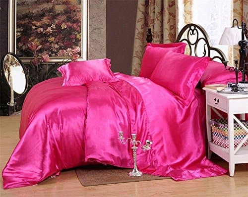 Royal Blue Satin 4-Pc Sheet Set, Queen (1 Flat, 1 Fitted, 2 Pillowcases)