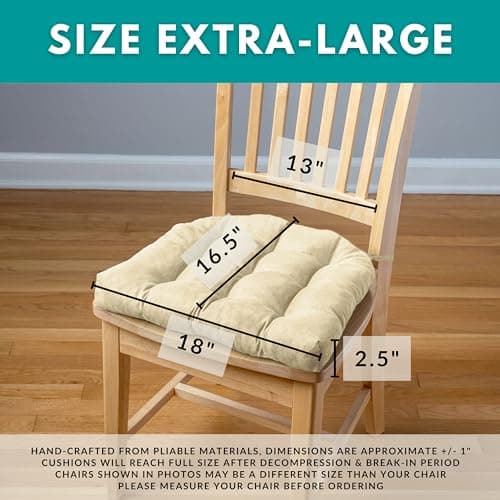 Bravo Seaglass Dining Chair Pad with Ties - Size Extra-Large - Reversible, Machine Washable