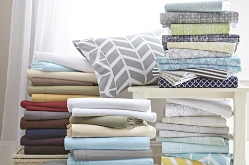 Ultra-Soft & Cooling Twin Bed Sheet Set (Sage Chevron) - Deep Pocket Fits 16 Mattress