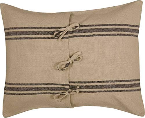 Piper Classics Mill House Stripe Black Beige Sham, 21"x27"
