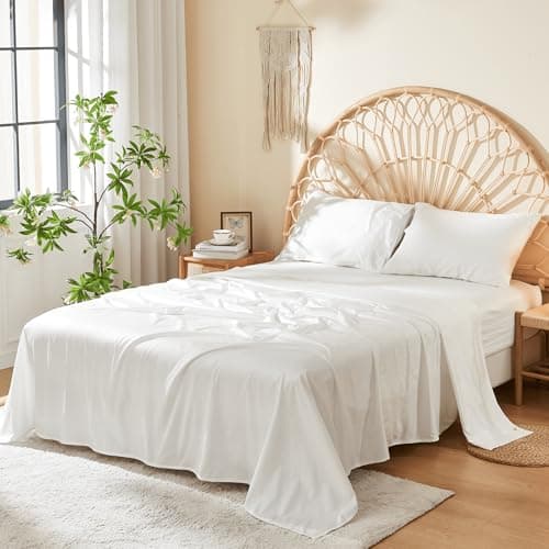 DOZ 100% Long Staple Cotton Sheets, Soft Sateen Weave, Forest Queen