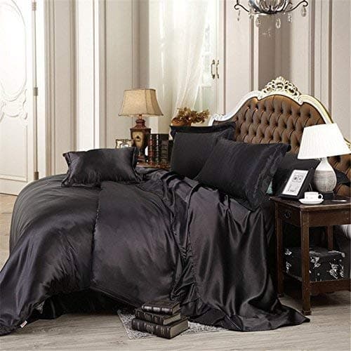 Royal Blue Satin 4-Pc Sheet Set, Queen (1 Flat, 1 Fitted, 2 Pillowcases)