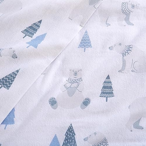 Chalet Collection 100% Cotton Full Flannel Sheet Set - Double Brushed, Deep Pocket, White