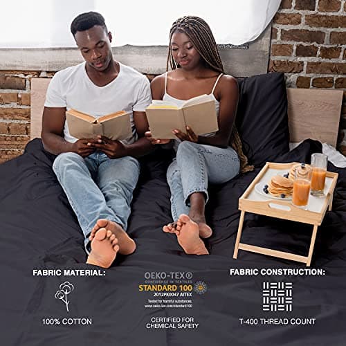 Sunday Home 100% Oeko Tex Certified Cotton Sheets - Dark Grey Queen Set