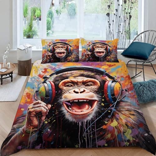 Cook Ice Dragon Decorative 3-Piece Bedding Set, King Size, Mysterious Animals Duvet Cover