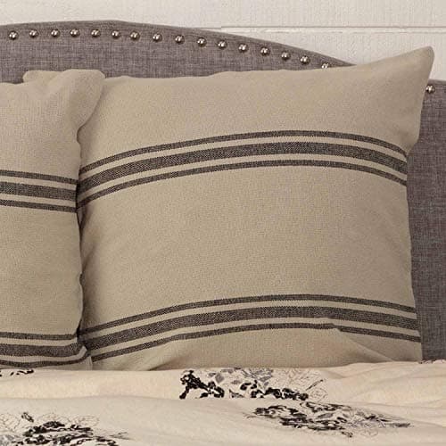 Piper Classics Mill House Stripe Black Euro Pillow Sham, Beige & Black
