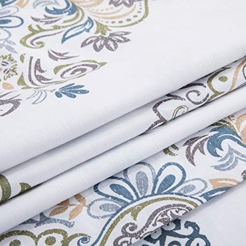 JUCFHY Queen Size Egyptian Cotton Damask Duvet Cover and Pillow Shams Set
