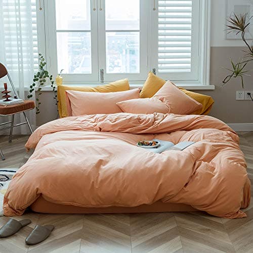 VM VOUGEMARKET Queen Blue Striped Duvet Cover & Pillowcases Set