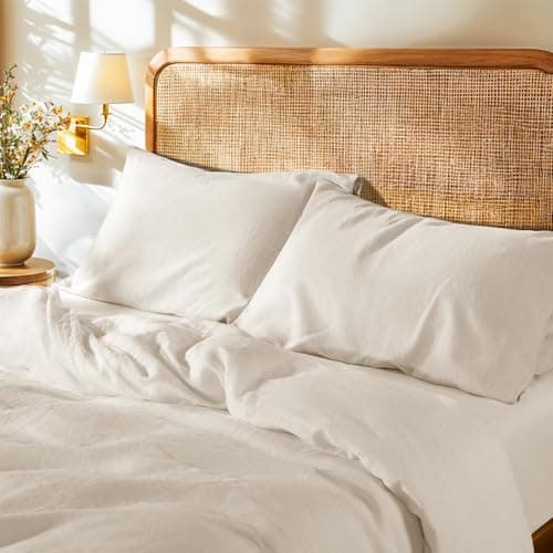 LBRO2M France Linen Queen Size Pillowcase Set 20"X30", Soft & Durable (2pcs)