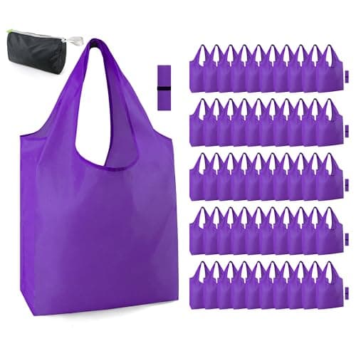 BeeGreen Foldable 50LBS Extra Large Reusable Grocery & Shopping Bags (10 Pack, Colorful)