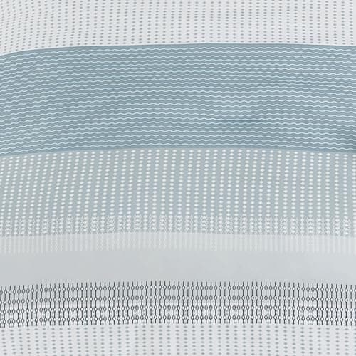 Litanika Queen Comforter Set - Sage Green, Light Green Stripe, All Season Bedding