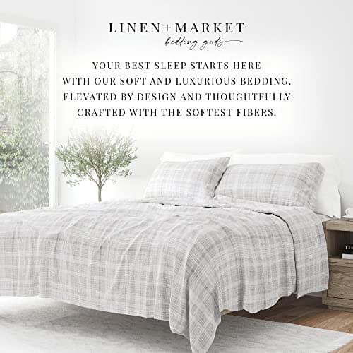 Linen Market Queen Bedding Sheet Set - Gray Thatch, Deep Pocket, Ultra-Soft & Cooling