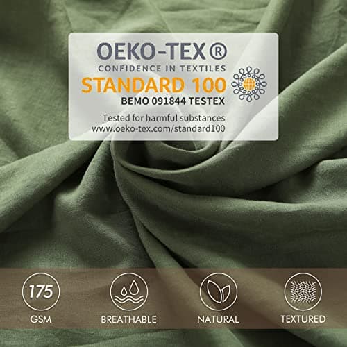 XZ XIFA Green Linen Queen Sheets - Organic Linen for Hot Sleepers - Queen Set (1 Flat, 1 Fitted, 2 Pillowcases)  
XZ XIFA Green Linen Queen Sheets - Breathable and Cooling for Hot Sleepers - Queen Set (1 Flat, 1 Fitted, 2 Pillowcases)  
XZ XIFA Green