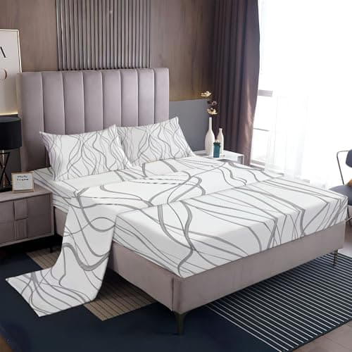 Abstract Flame Wolf & Dragon Black King Size Bed Sheets (1 Fitted, 1 Flat, 2 Pillowcases)