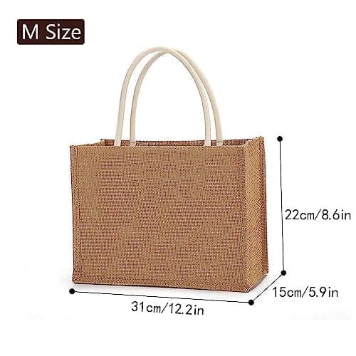 Reusable Jute Tote Bags for Women, Ideal for Printing and Embroidery