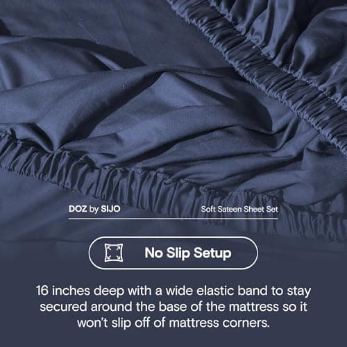 DOZ 100% Long Staple Cotton Sheet Set, Sapphire Queen