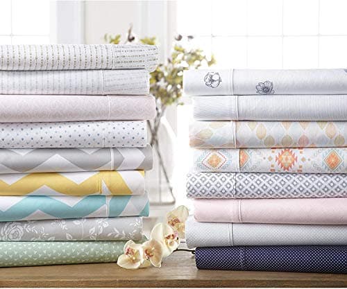 Premium Polaris Pattern 4 Piece Bed Sheet Set in Gray, Queen Size