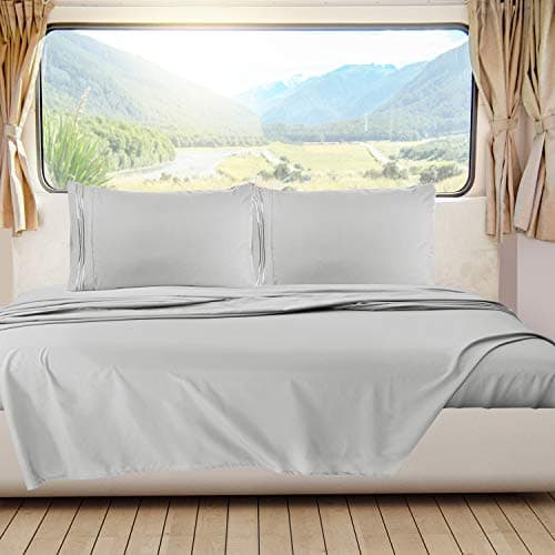 Clara Clark Microfiber Short Queen 6-Piece Bed Linen Set Silver