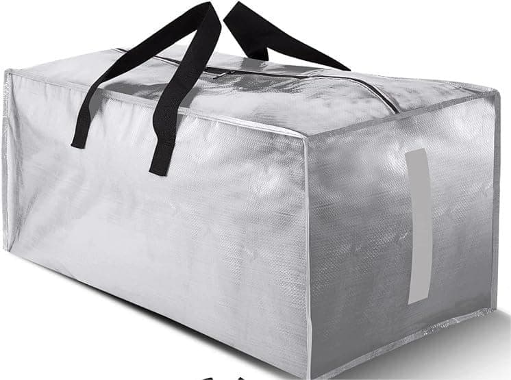 Heavy Duty Black 8 Pack Water-Resistant Storage Totes with Zippers & Handles