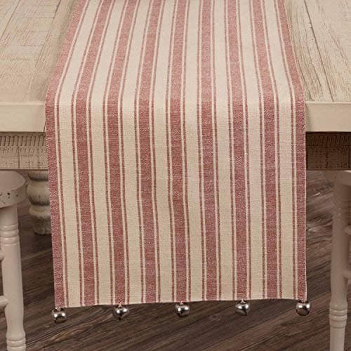 Sleigh Bell Stripe Throw Pillow, Red & Cream, Merry Christmas Décor