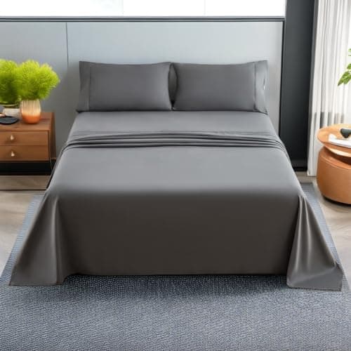 Mohap 1800 Thread Count Double Brushed Microfiber Bed Sheet Set - Full Gray