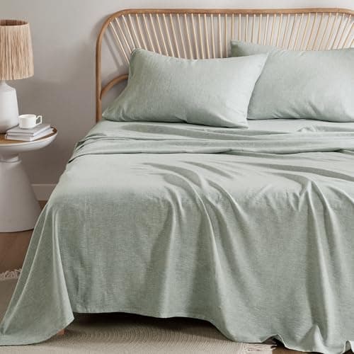 Hyde Lane Organic Linen Sheet Set - 4 Pcs Sage Green Queen Size