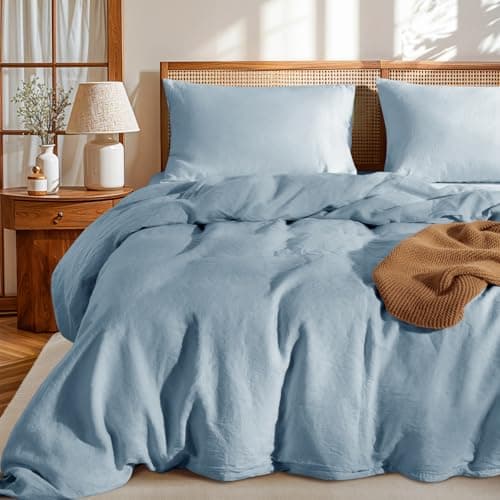 LBRO2M France Linen Queen Size Pillowcase Set 20"X30", Soft & Durable (2pcs)