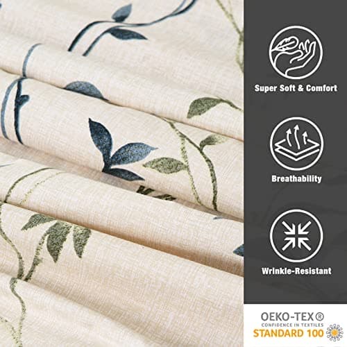 JSD King Size Beige Leaves Printed Microfiber Sheet Set