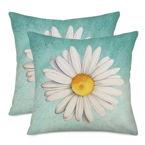 Set of 2 Eucalyptus Pillow Covers 22x22 Inch - Farmhouse Decorations