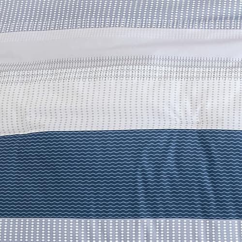 Litanika Queen Comforter Set - Sage Green, Light Green Stripe, All Season Bedding