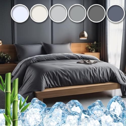 Cooling Bamboo Viscose Queen Sheet Set - Gray - Moisture Wicking & Ultra Soft