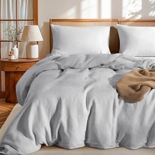 LBRO2M France Linen Queen Size Pillowcase Set 20"X30", Soft & Durable (2pcs)