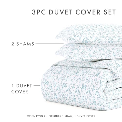 King Size Linen Duvet Cover Set with 2 Pillow Shams - Hotel-Like Comfort and Softness