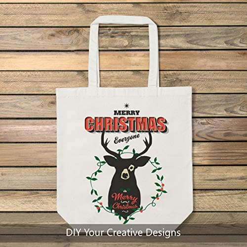 TOPDesign 6 Pack Super Strong Large 17.5"x16.5"x5" Cotton Canvas Tote Bags