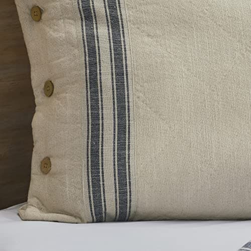 Piper Classics Blue Ticking Stripe Pillow Sham, Standard Size