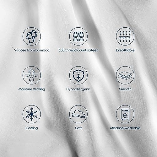 Breathable Bamboo Pillowcases Set of 2, Skin-Friendly King Size Cooling Pillow Covers