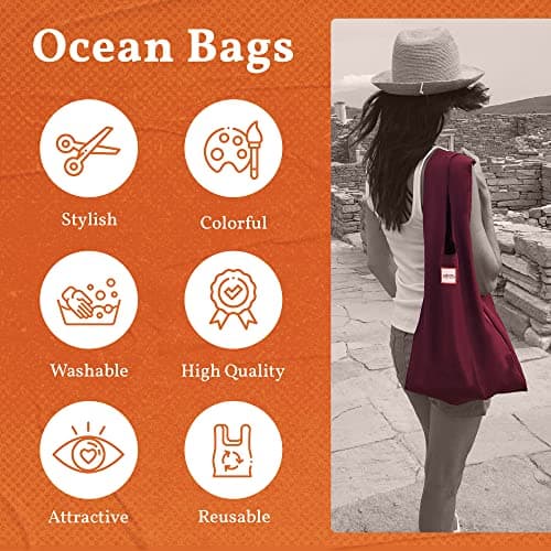Large Nylon Foldable Grocery Bags, Set of 3