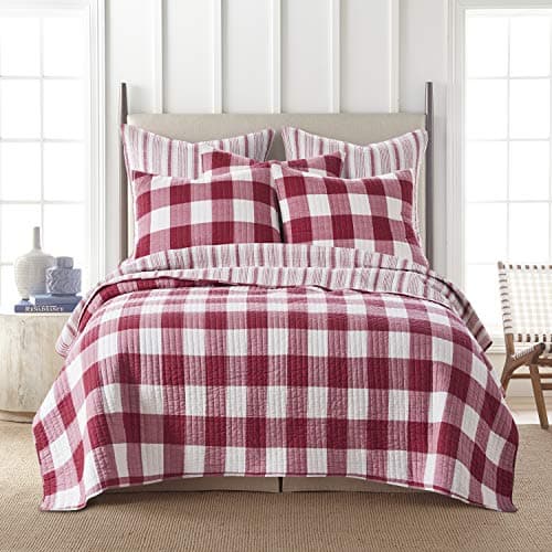 Buffalo Check Quilted Throw - Reversible Pattern