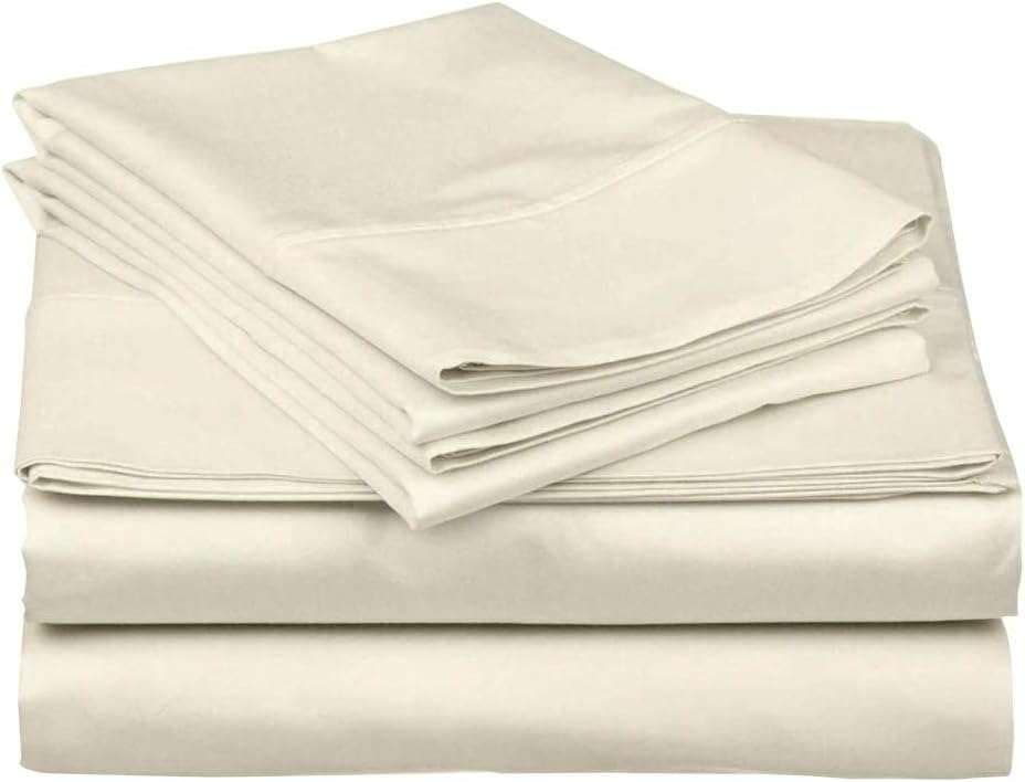 100% Egyptian Cotton 16inch Deep Pocket Queen Sheet Set, White