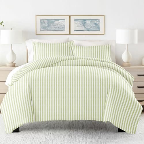 Hotel-Like Comfort Linen Market Twin Duvet Cover and Sham (Sage)