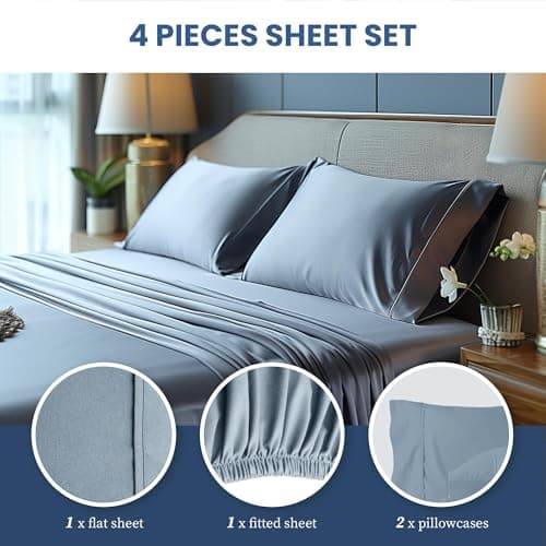Deluxe Queen Size Microfiber Sheet Set - Soft, Breathable, Hotel Luxury, Deep Pocket, Fade Resistant