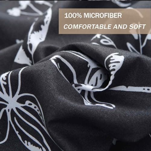 Nanko Floral Bed Sheet Set King Size 4 Pieces, Soft Microfiber Bedding Sets - Flat Sheet, Deep Pocket Fitted Sheet with 2 Pillowshames