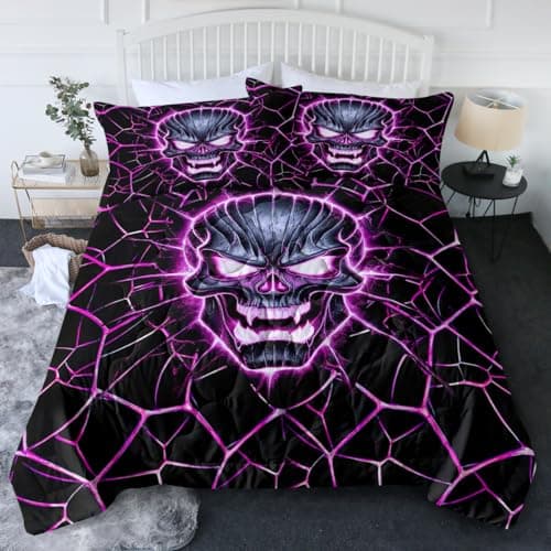BlessLiving Black Red Mouth Comforter Set Queen Size for Boys & Girls