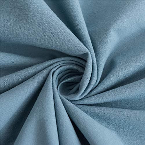 JELLYMONI 100% Washed Cotton Pillowcases Set with Button Closure, 2 Pack Standard(20×26) - Linen Grey