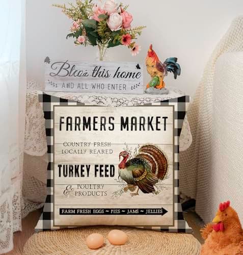 Vintage Farmhouse Animal Pillow Covers Set of 4 F063-18