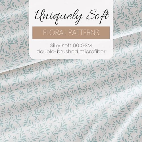 Oeko-TEX Certified Linen Market Twin Sheet Set - Burst of Vines Light Blue